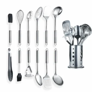 Kitchen Utensil Set 13 Pcs Stainless Steel With Holder