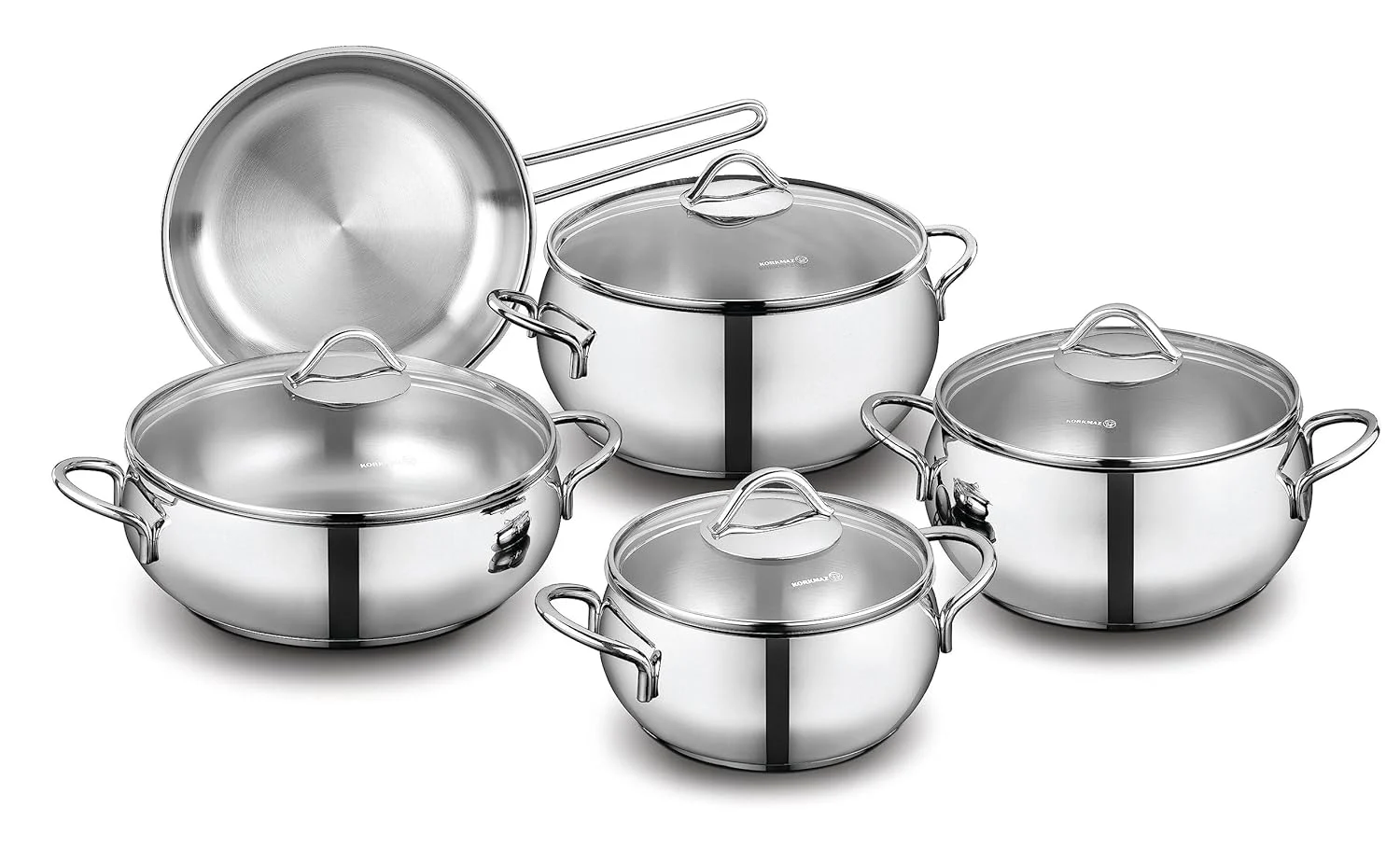 Korkmaz Tombik Cookware Set - Stainless Steel Pots & Pans