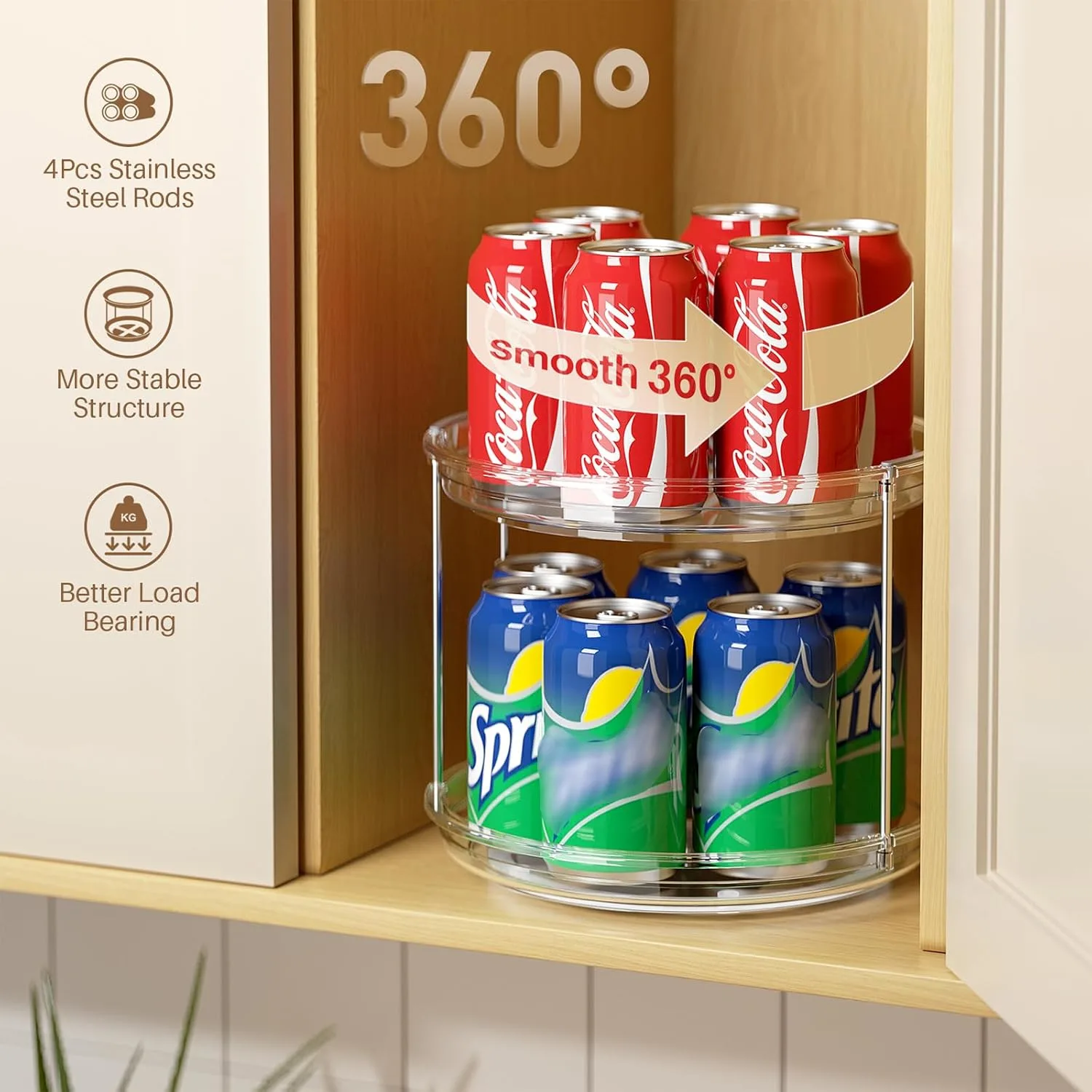 Lazy Susan Organizer Rotating Spice Rack - Image 2