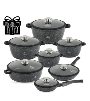 LIFE SMILE Cookware Set Nonstick Pots Pans 29-Piece