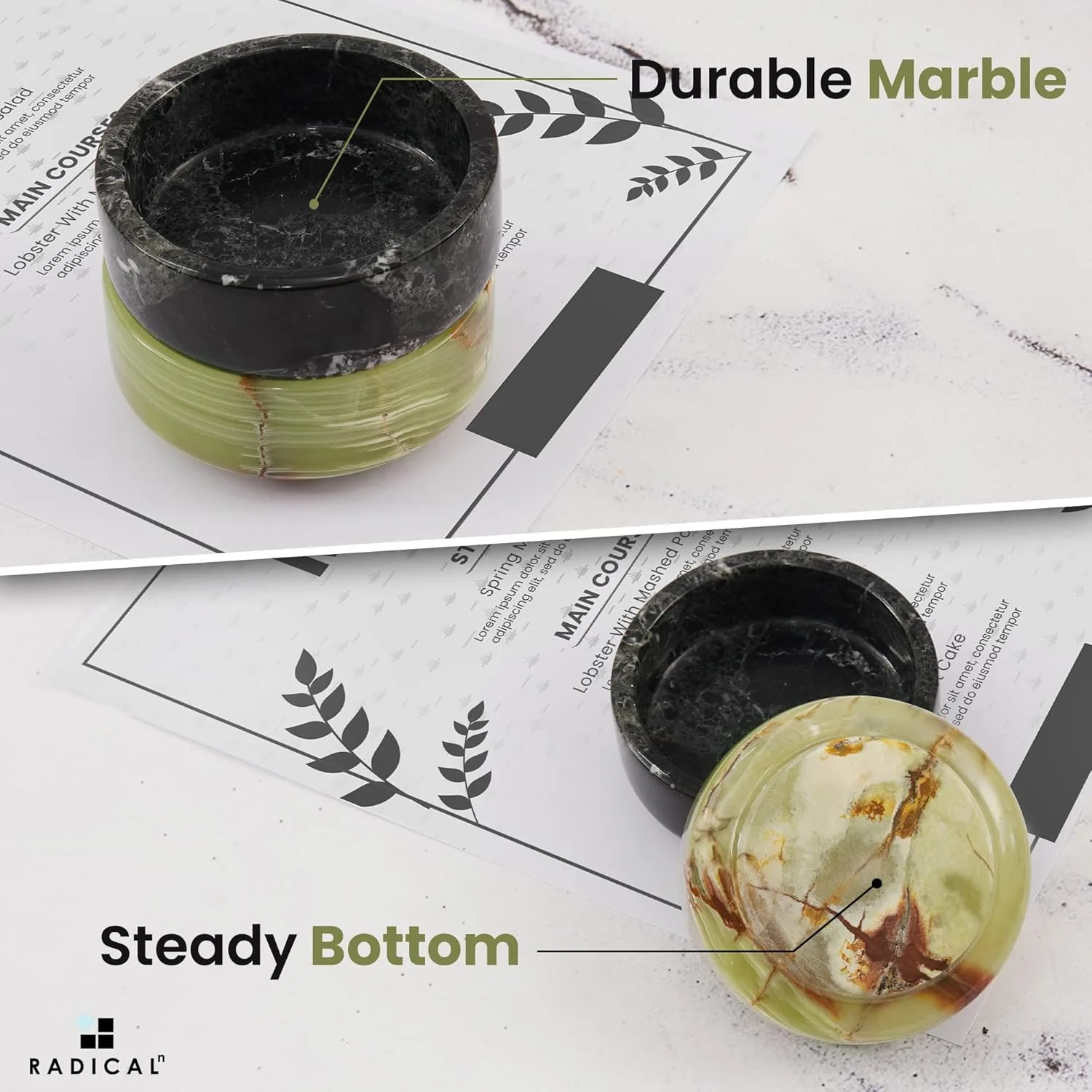 Marble Sauce Dishes Set Mini Dipping Bowls - Image 3