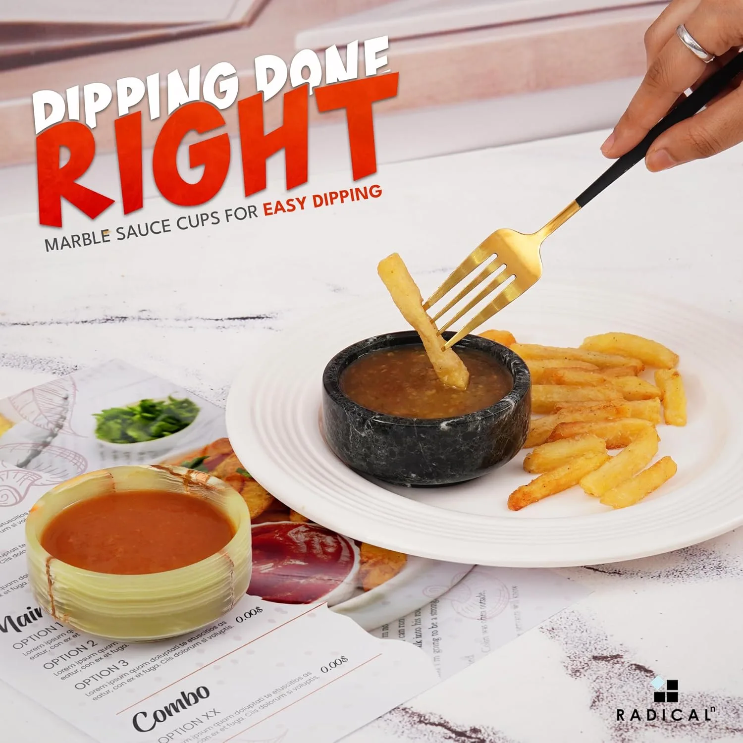 Marble Sauce Dishes Set Mini Dipping Bowls - Image 4