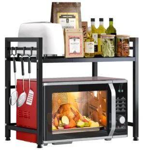 Expandable Microwave Oven Rack Stand Kitchen Storage