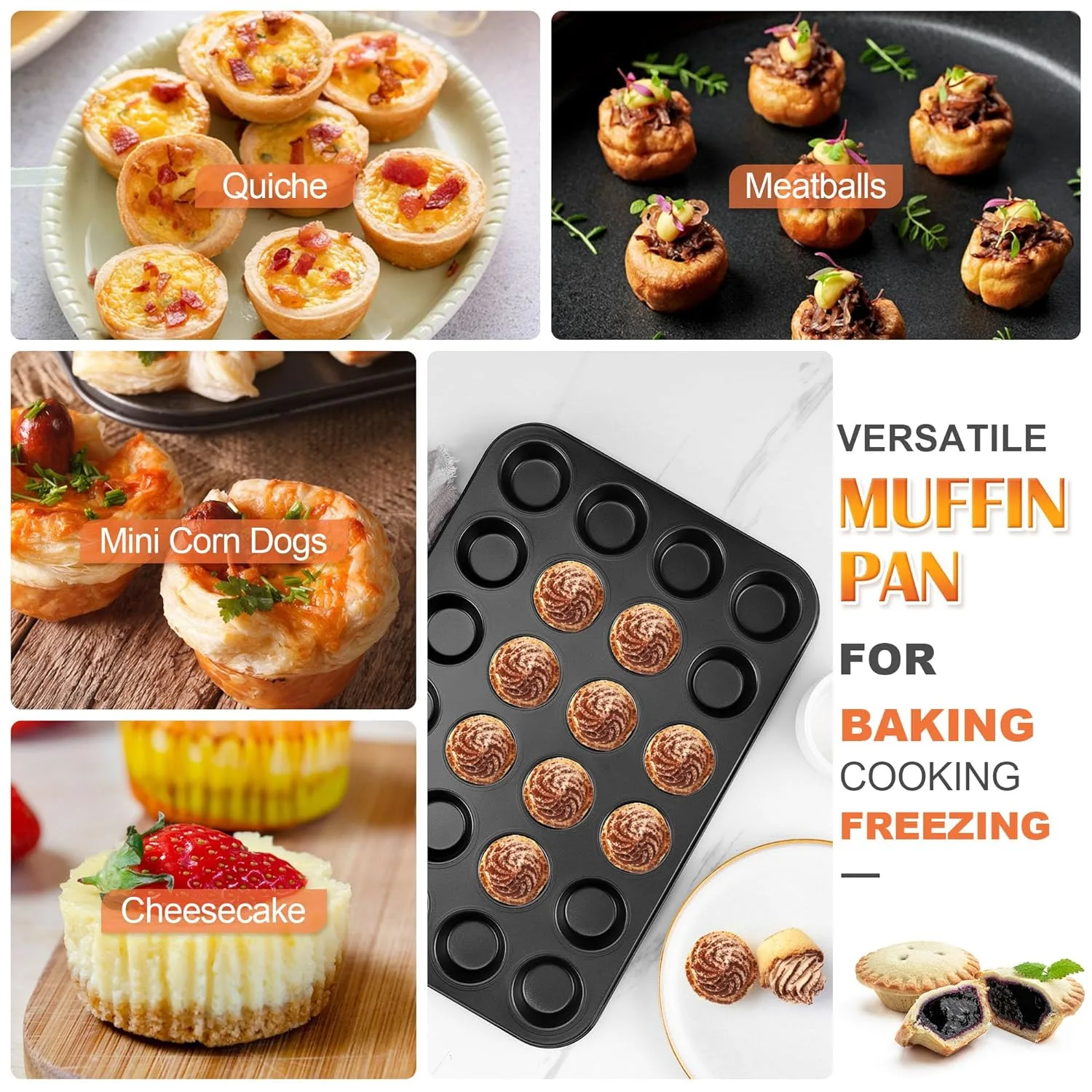 Mini Muffin Pan 24-Cup Nonstick Cupcake Tin - Image 4