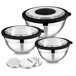 Mixing Bowls with Lids Stainless Steel Nesting 3 Pack