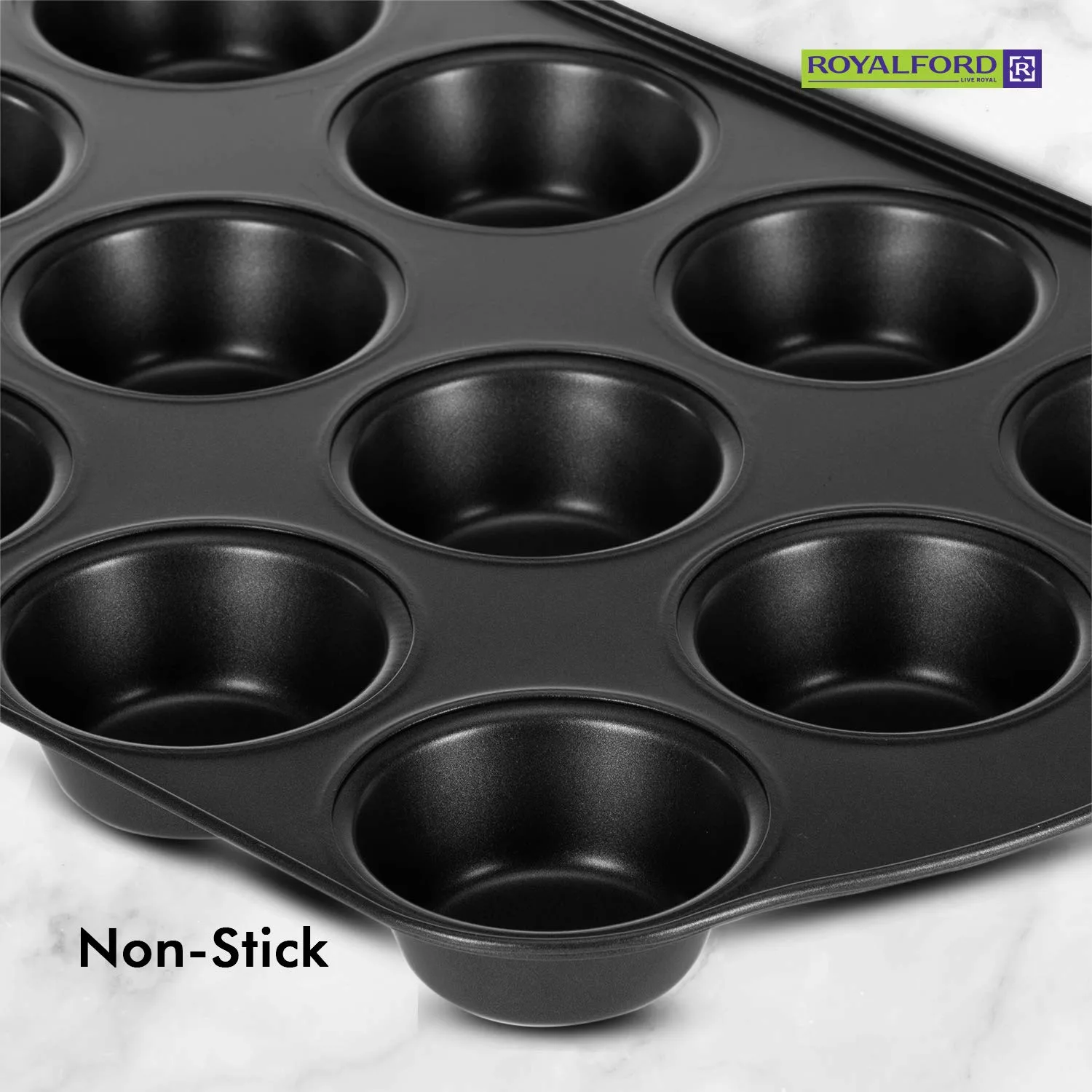 Muffin Tin Non-Stick 12 Cup Baking Tray - Image 3