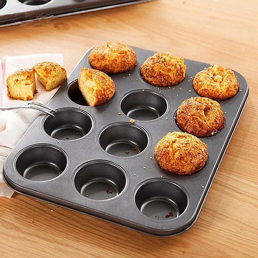 Non-Stick Muffin Pan Set - 12 Cup Baking Tray - Image 4