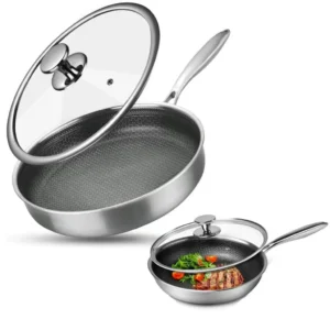 Nonstick Wok Pan with Lid - Induction Compatible
