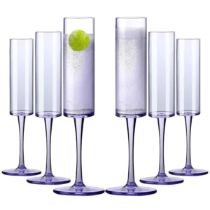 Plastic Champagne Flutes 6 Pack Reusable