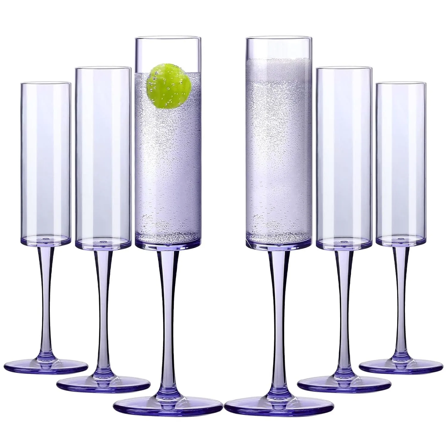 Plastic Champagne Flutes 6 Pack Reusable