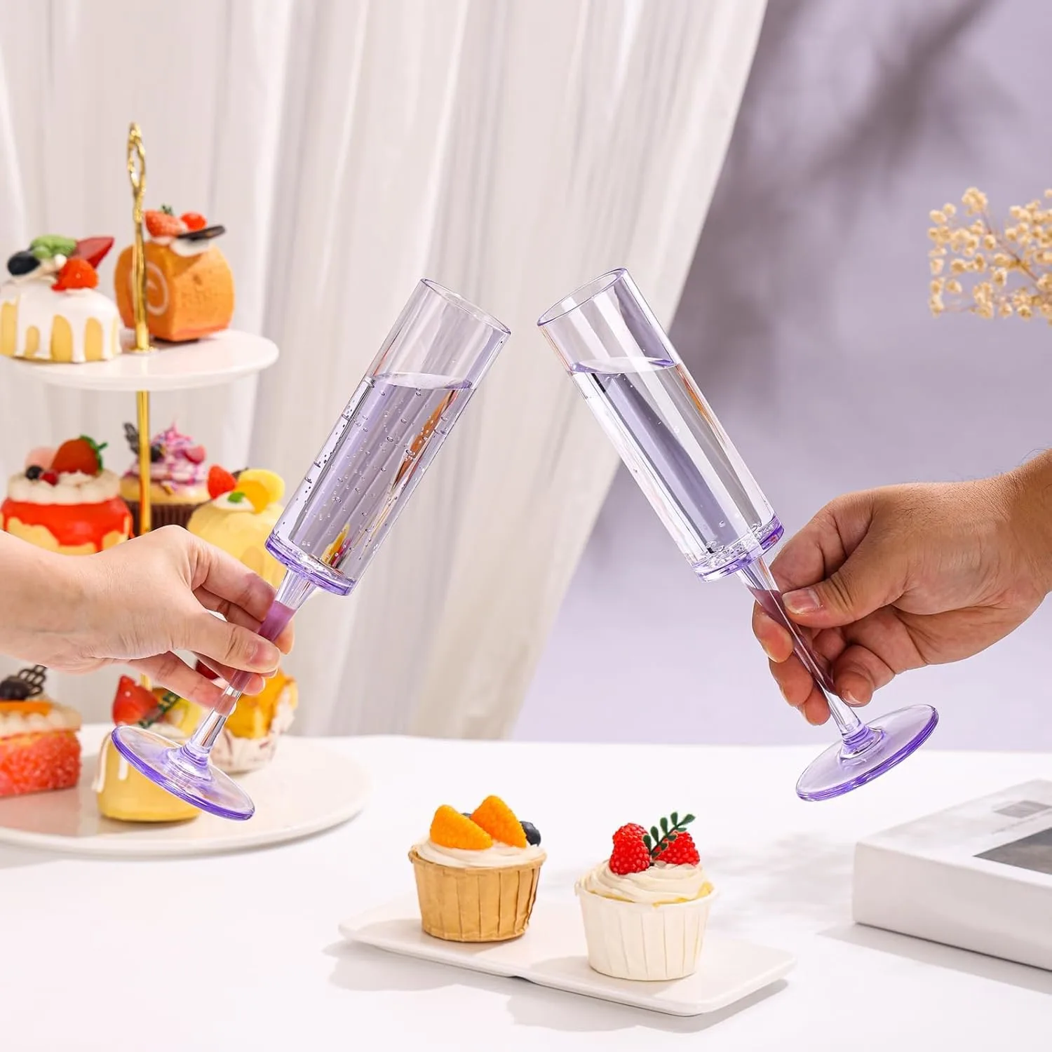 Plastic Champagne Flutes 6 Pack Reusable - Image 2