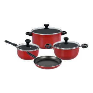 Prestige Non-Stick Cookware Set 7-Piece Red