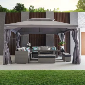 Roma Gazebo 3x4m Aluminum Frame - Grey
