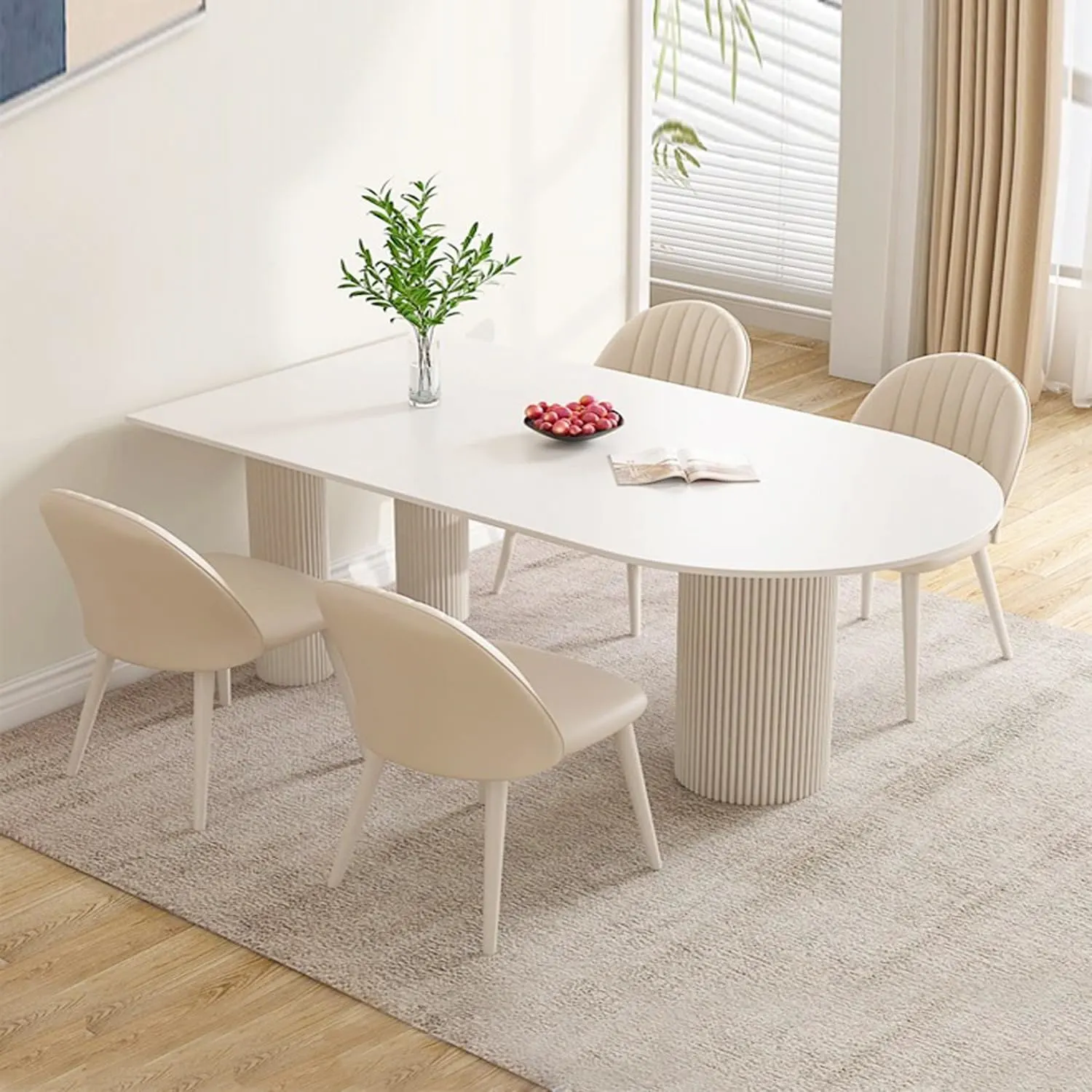 Round Corner Kitchen Dining Table Heavy Duty Slate