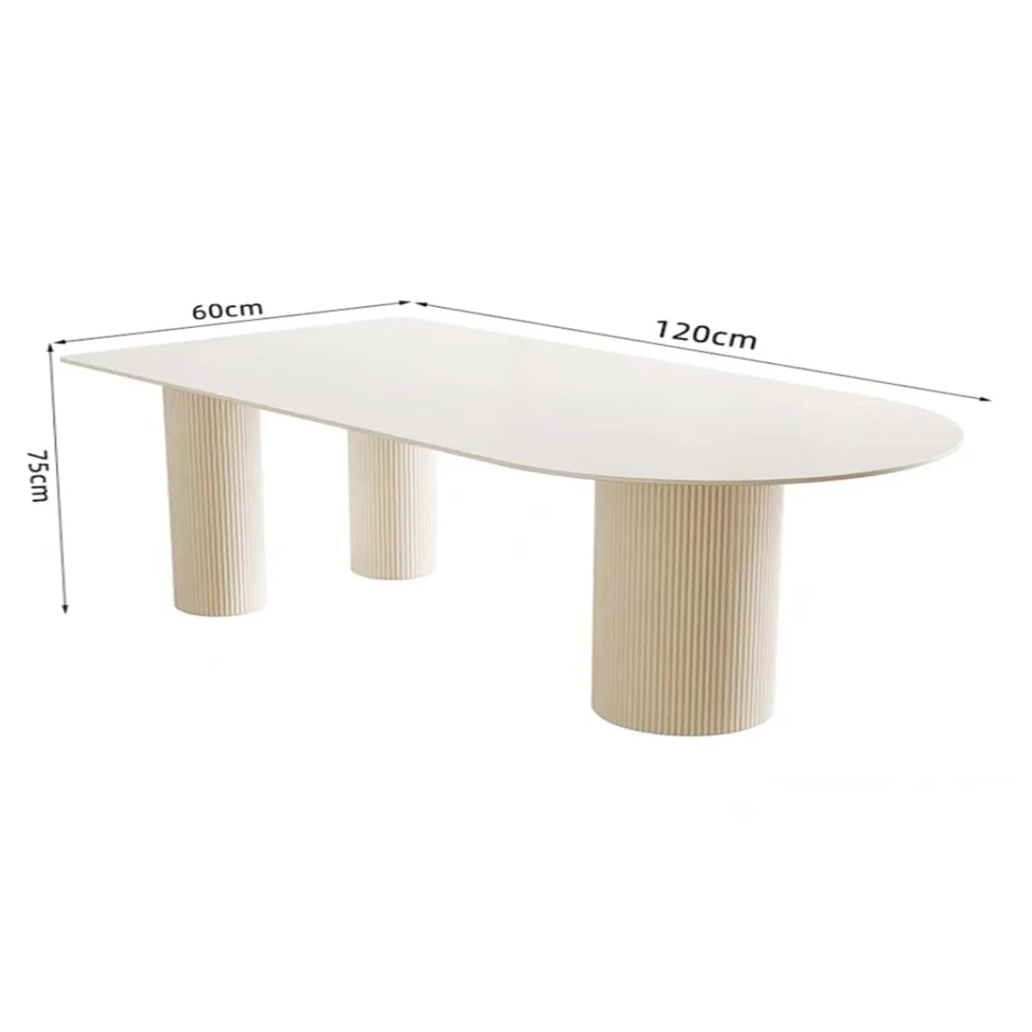 Round Corner Kitchen Dining Table Heavy Duty Slate - Image 2