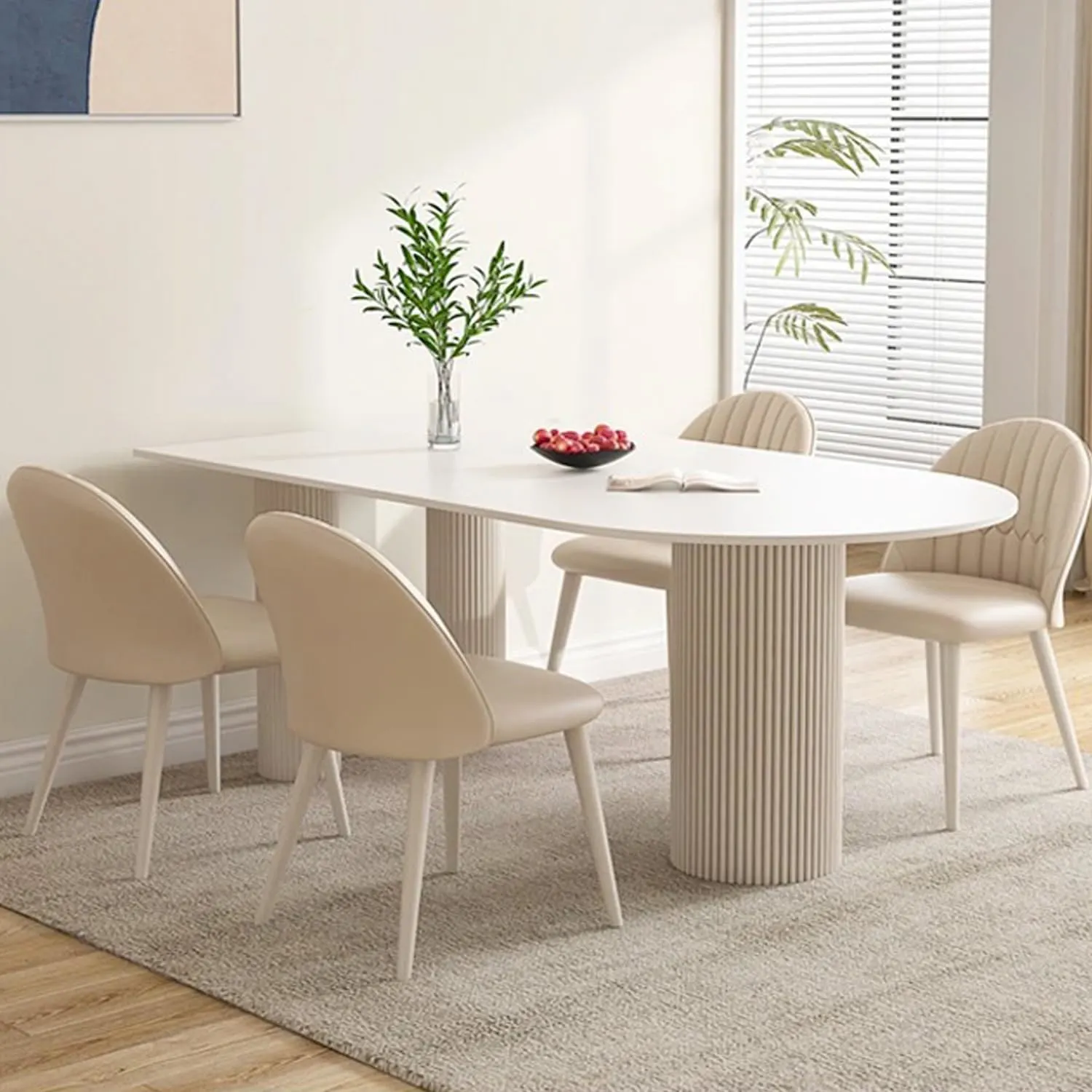 Round Corner Kitchen Dining Table Heavy Duty Slate - Image 3