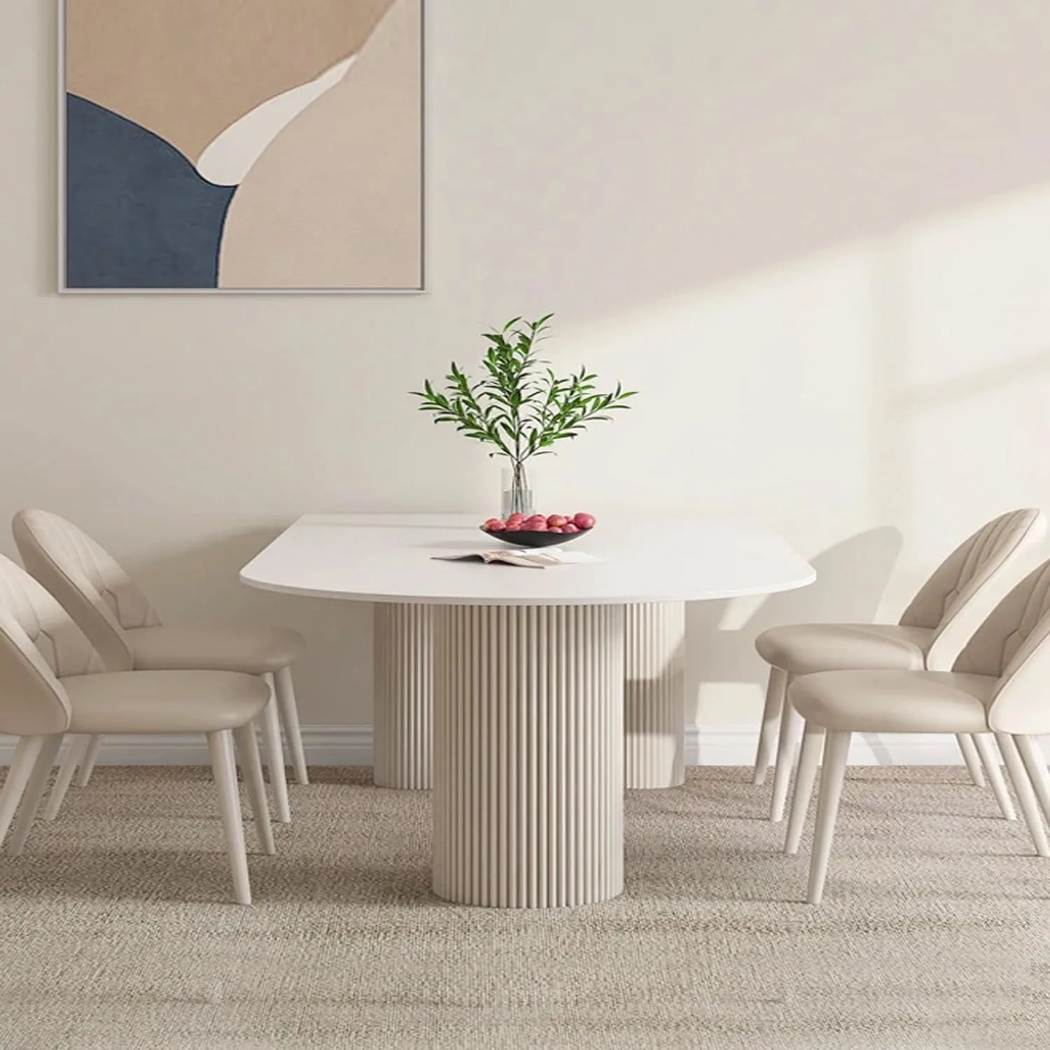 Round Corner Kitchen Dining Table Heavy Duty Slate - Image 4