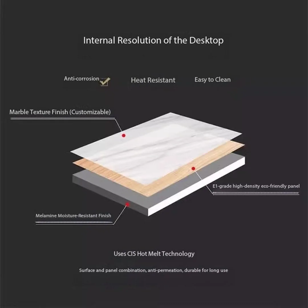 Round Dining Table Set Marble Gold 3 Piece - Image 4