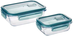 Royalford Glass Food Storage Containers - 2 Pcs Airtight