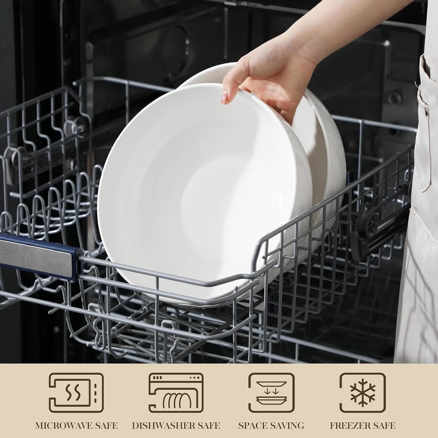 MALACASA Serving Bowls Large Salad Bowl Set - Image 3