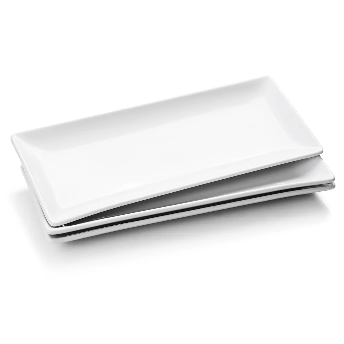 Serving Platters Set, White Rectangular Plates 14 Inch