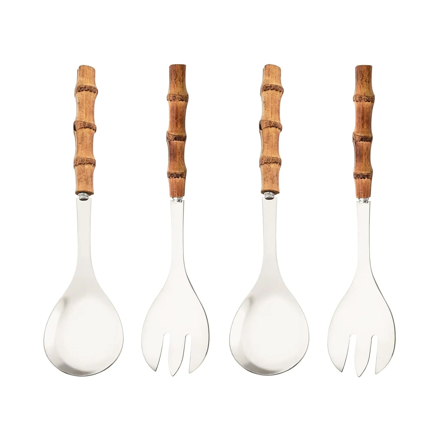Serving Spoon Fork Set Bamboo Handle