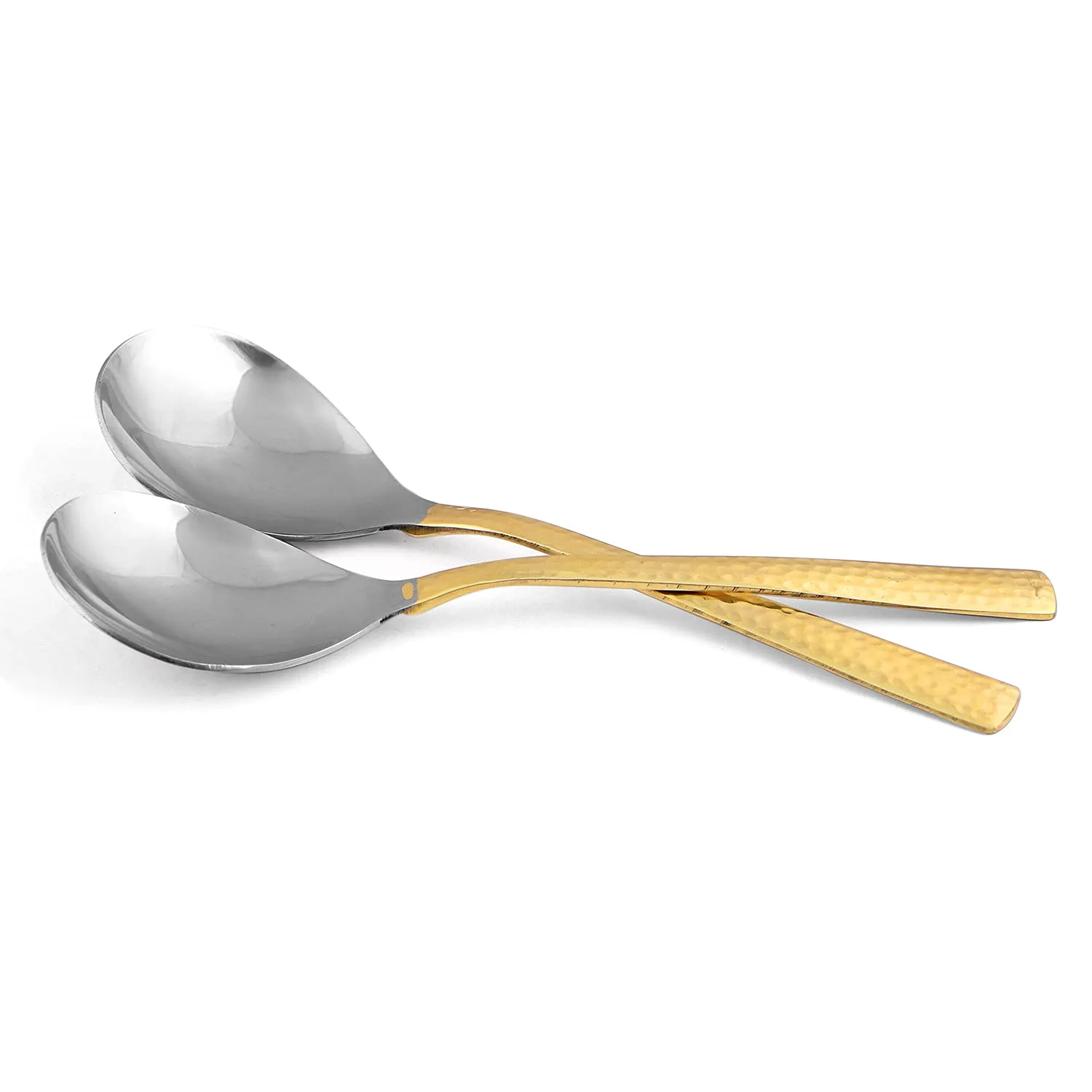 Serving Spoons Set Copper Stainless Steel 2-Piece - Image 3