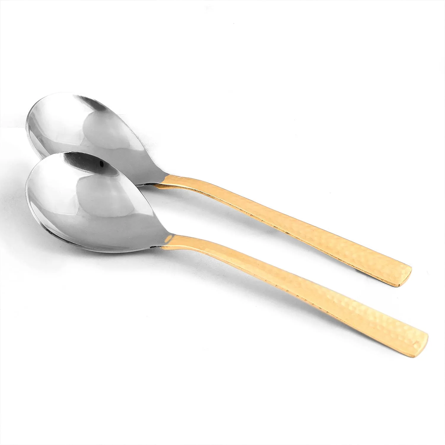 Serving Spoons Set Copper Stainless Steel 2-Piece - Image 4