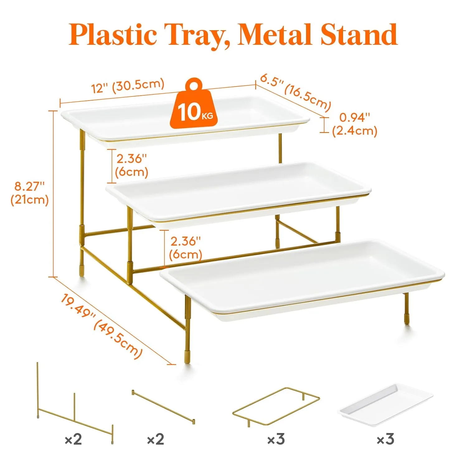 Serving Tray 3 Tier Cake Stand Buffet Display - Image 3