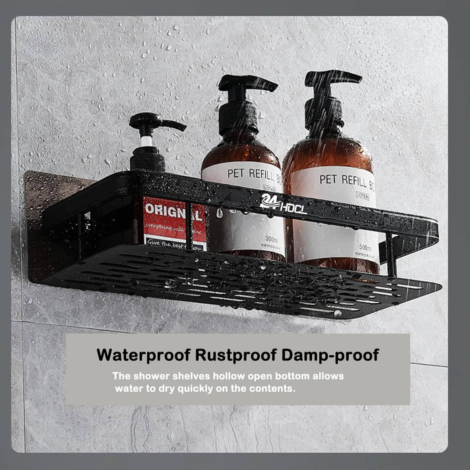 Shower Caddy Adhesive Rustproof Bathroom Organizer - Image 4