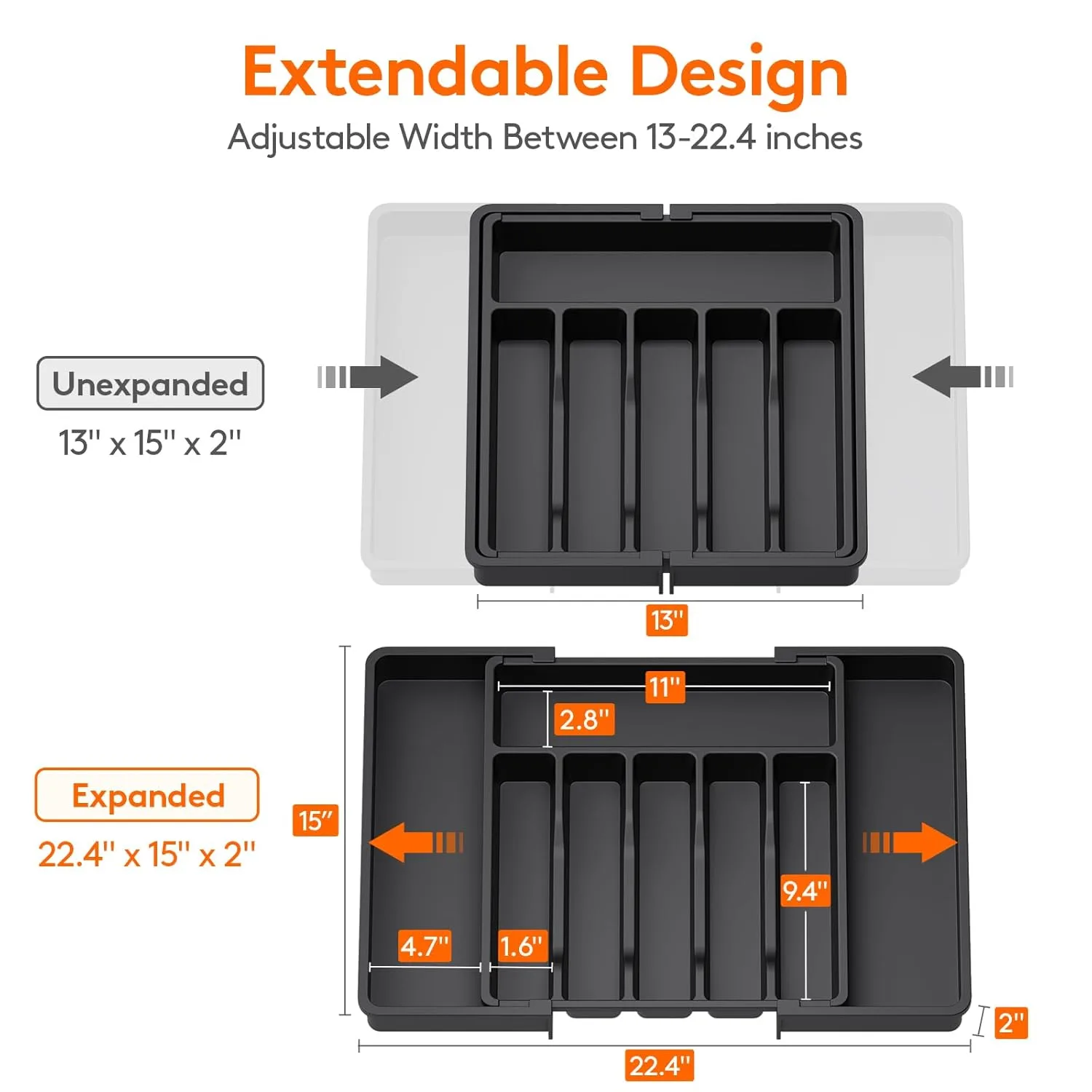 Expandable Silverware Drawer Organizer, Adjustable Kitchen - Image 3