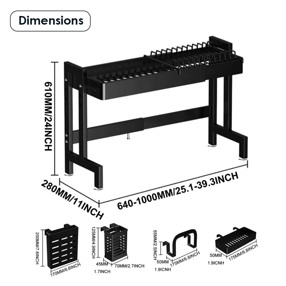 Over Sink Dish Rack Adjustable - Kitchen Organizer - Image 2