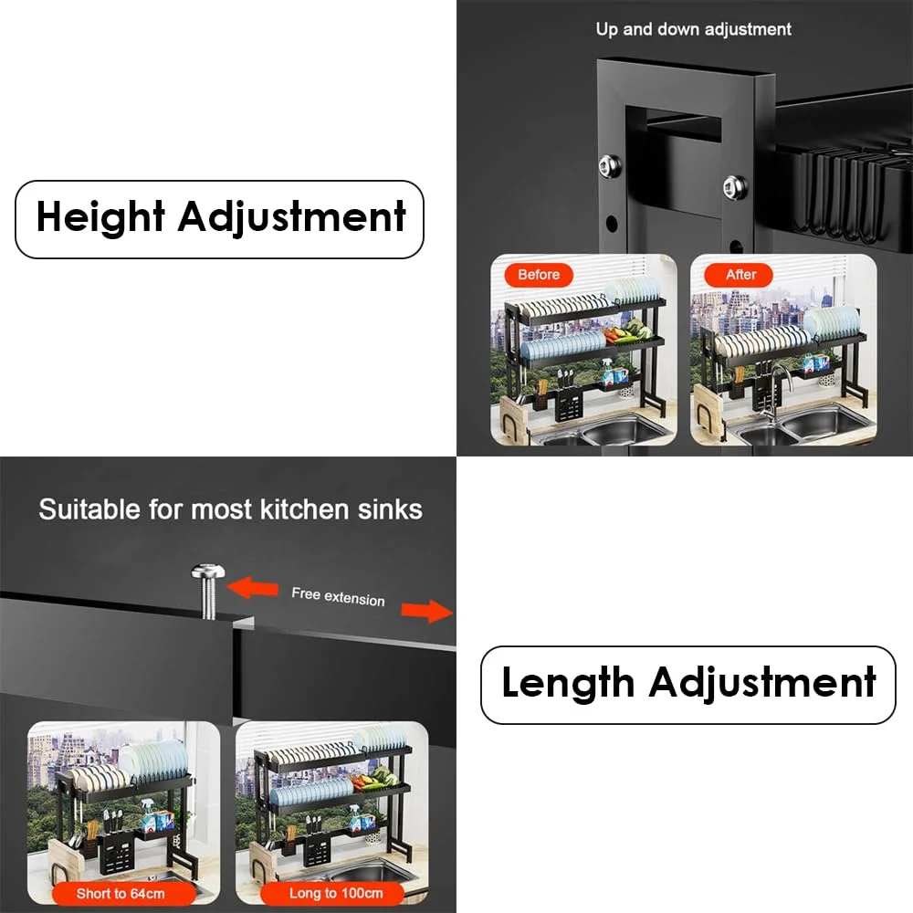 Over Sink Dish Rack Adjustable - Kitchen Organizer - Image 4