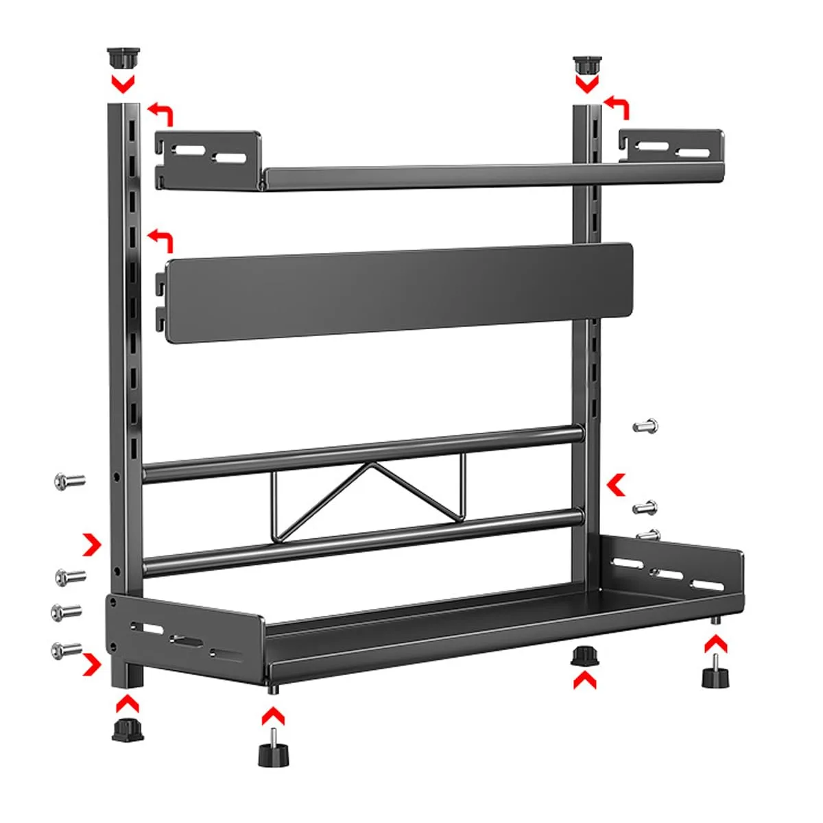 Spice Rack Organizer - Adjustable 2-Tier Kitchen Shelf - Image 2