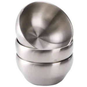 Stainless Steel Bowls Set - 3 Double Wall Insulated Bowls