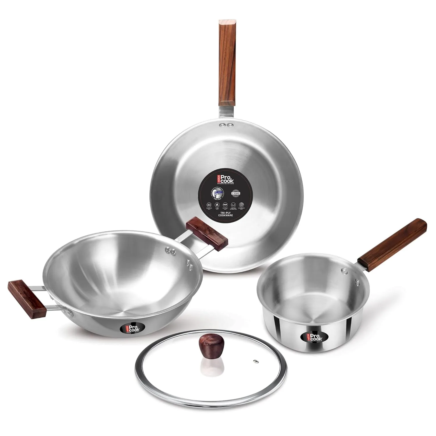 Triply Stainless Steel Cookware Set - Induction Safe