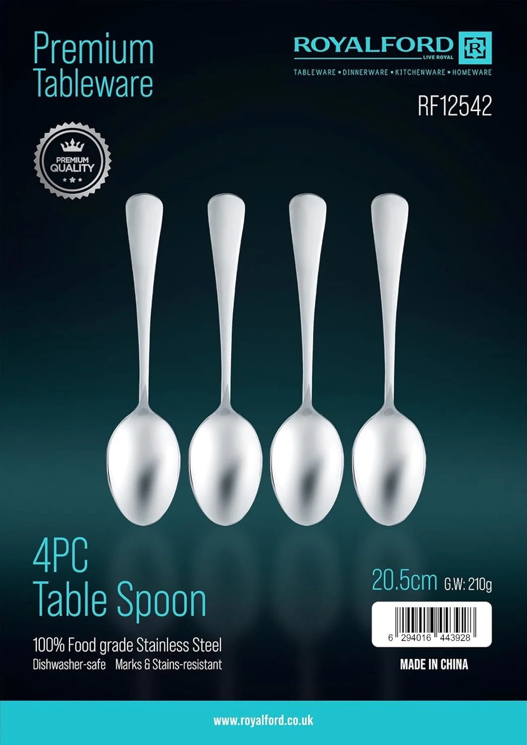 Steel Spoons Set of 4 Heavy Duty Table Spoons - Image 2