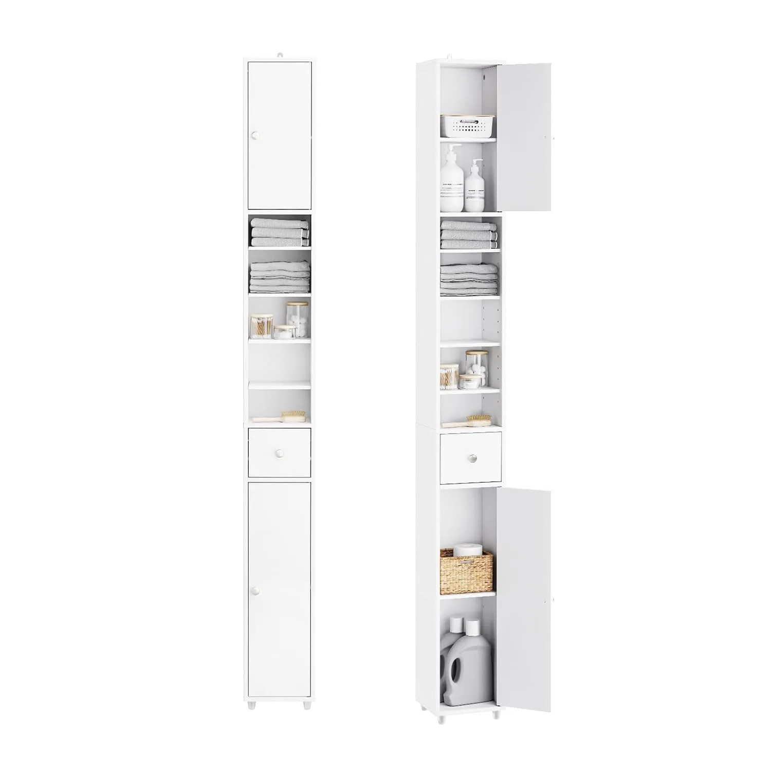 SoBuy Tall Bathroom Cabinet - Slim Storage Cupboard