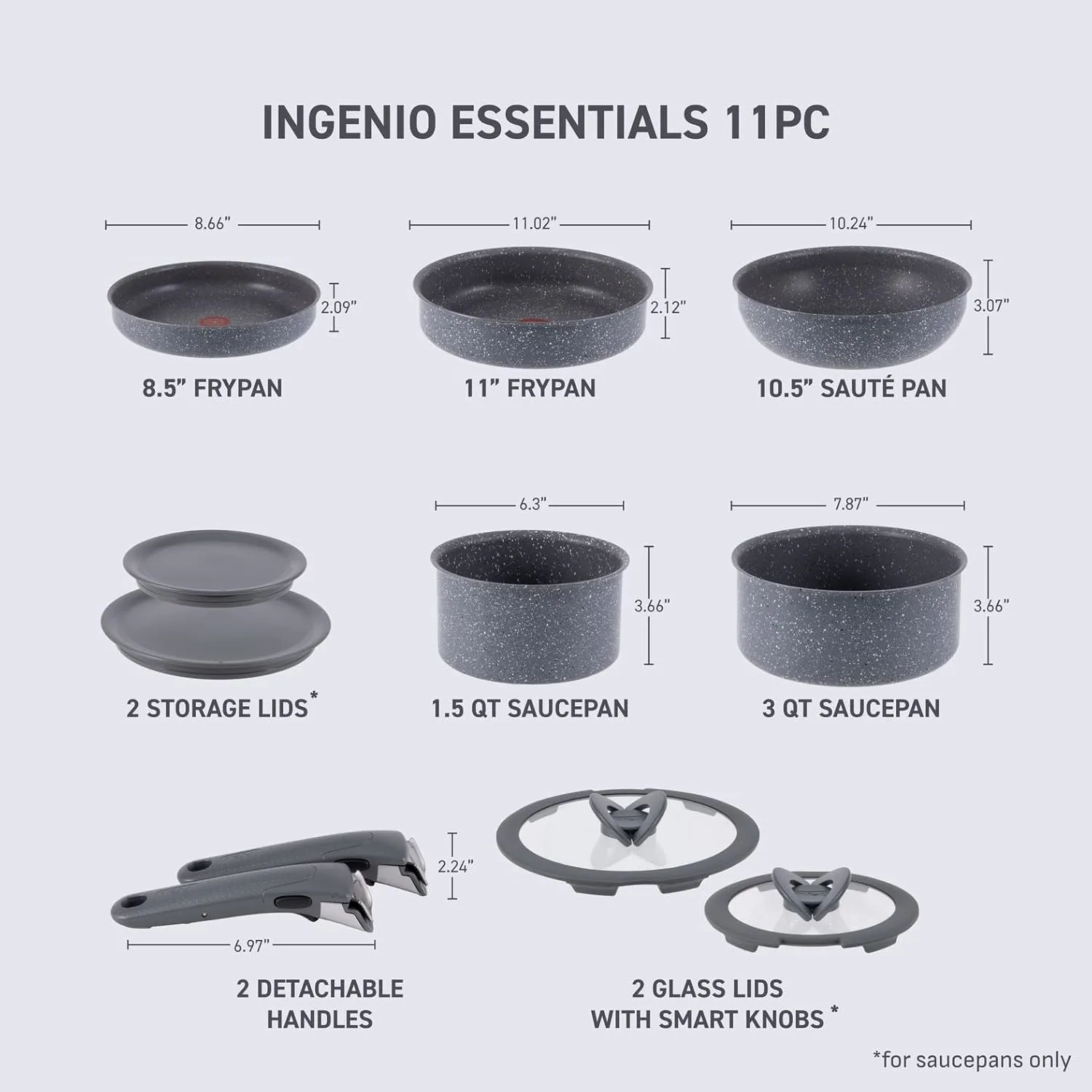 Tefal Ingenio Nonstick Pots and Pans Set Removable Handle - Image 2