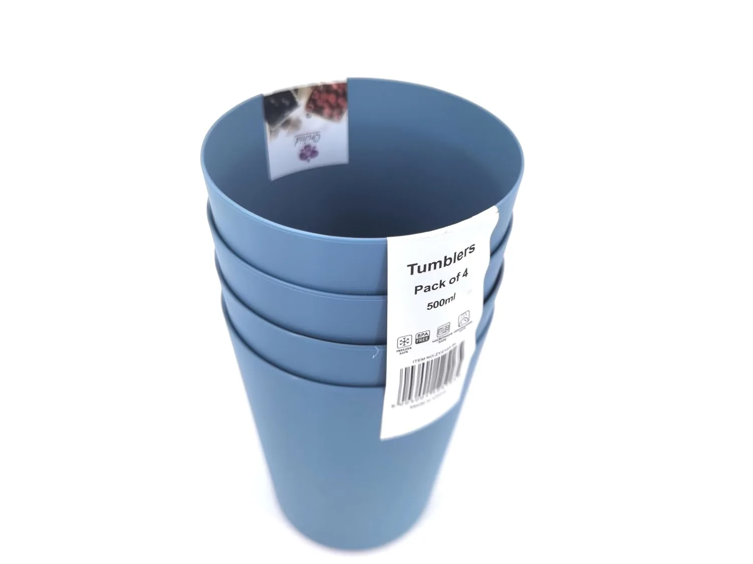 Tumblers Set of 4 - Durable Plastic Drinking Glasses