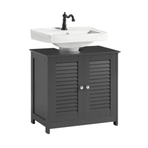 Under Sink Cabinet Bathroom Storage Organizer Dark Grey