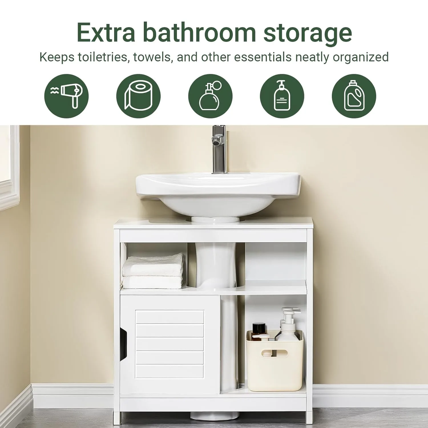 Under Sink Cabinet Bathroom Storage Small Space - Image 4