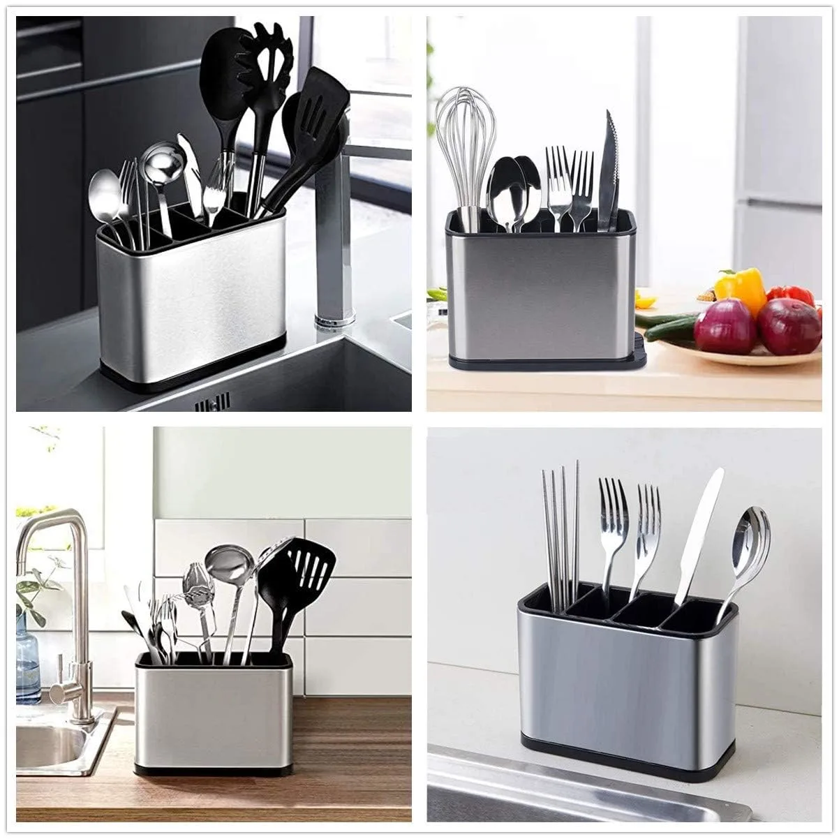 Kitchen Utensil Holder - Stainless Steel Cutlery Organiser - Image 3