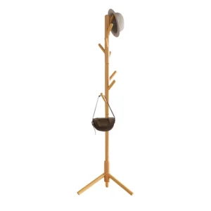 Wooden Coat Rack Stand Freestanding Tree 8 Hooks