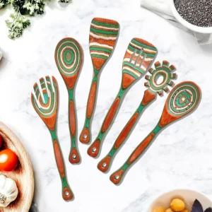Wooden Cooking Utensils Set - Pakkawood, Heat Resistant