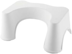 SKY-TOUCH Toilet Stool : Non-Slip Plastic Potty Stool Squatting Posture Poop Stool Portable Step Stool for Kids Improve Bathroom Posture and Comfort White.