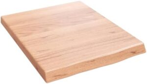 vidaXL Bathroom Countertop, Bathroom Worktop for Replacement, Vanity Top with Live Edge, Worktop Cabinet Top Table Top, Light Brown Treated Solid Wood