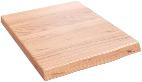 vidaXL Bathroom Countertop, Bathroom Worktop for Replacement, Vanity Top with Live Edge, Worktop Cabinet Top Table Top, Light Brown Treated Solid Wood