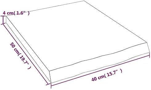 vidaXL Bathroom Countertop, Bathroom Worktop for Replacement, Vanity Top with Live Edge, Worktop Cabinet Top Table Top, Light Brown Treated Solid Wood