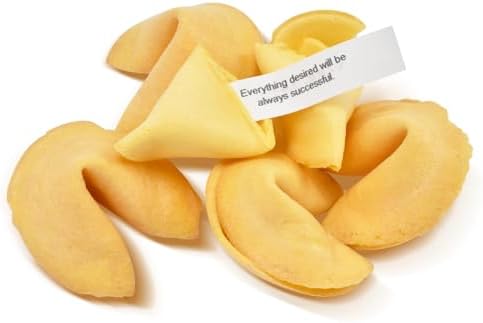 Soeos Fortune Cookies, Fortune Cookies Individually Wrapped Bulk, Approx 50 Cookies, Individually Packed Crisp Cookies with Fun, Traditional Chinese New Year Fortune Cookie, 8 Ounce (1 Pack)